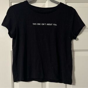 Abercrombie & Fitch Black Graphic Crop Tee